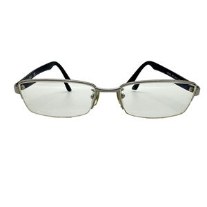 90s Ray Ban RB6252D Unisex Metal Frame Only Half Rim Navy Rectangular 54-17-145